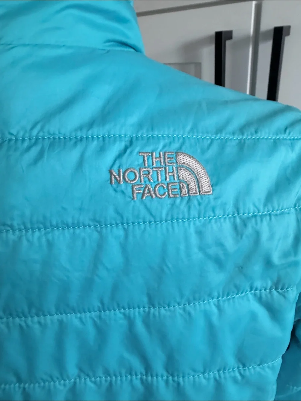 The North Face Girls' Reversible Mossbud Swirl Jacket Bright Blue XL (18)